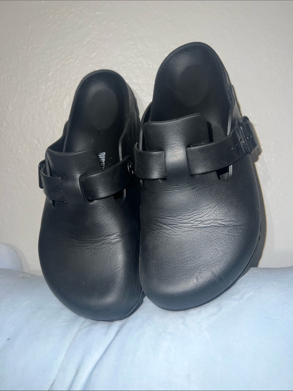 Birkenstock 38 Black EVA Boston Slip On Clogs Medium Narrow Width
